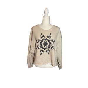 Universal Thread Tibetan Star cream cotton cropped sweatshirt - XXL